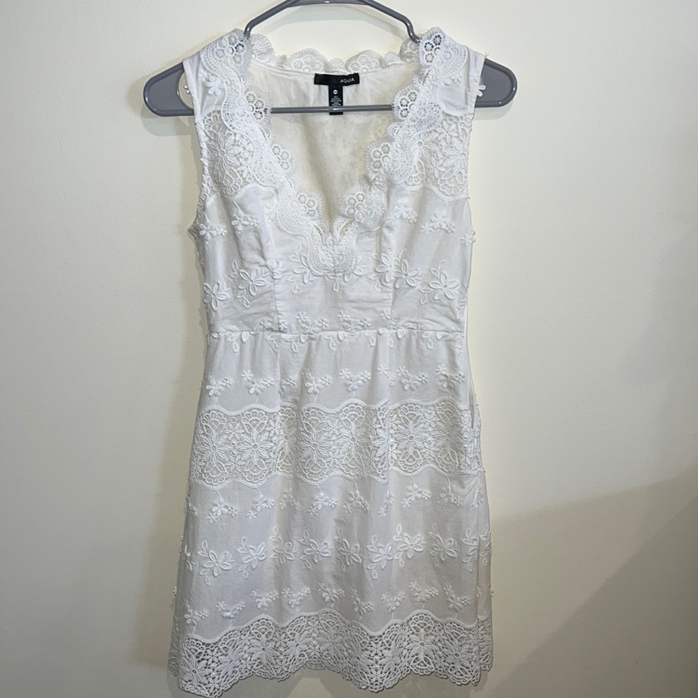 Aqua White Lacey Dress